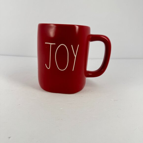 Rae Dunn JOY Matte Red Ceramic Christmas Mug Holiday Coffee Cup Farmhouse Decor - Picture 1 of 6